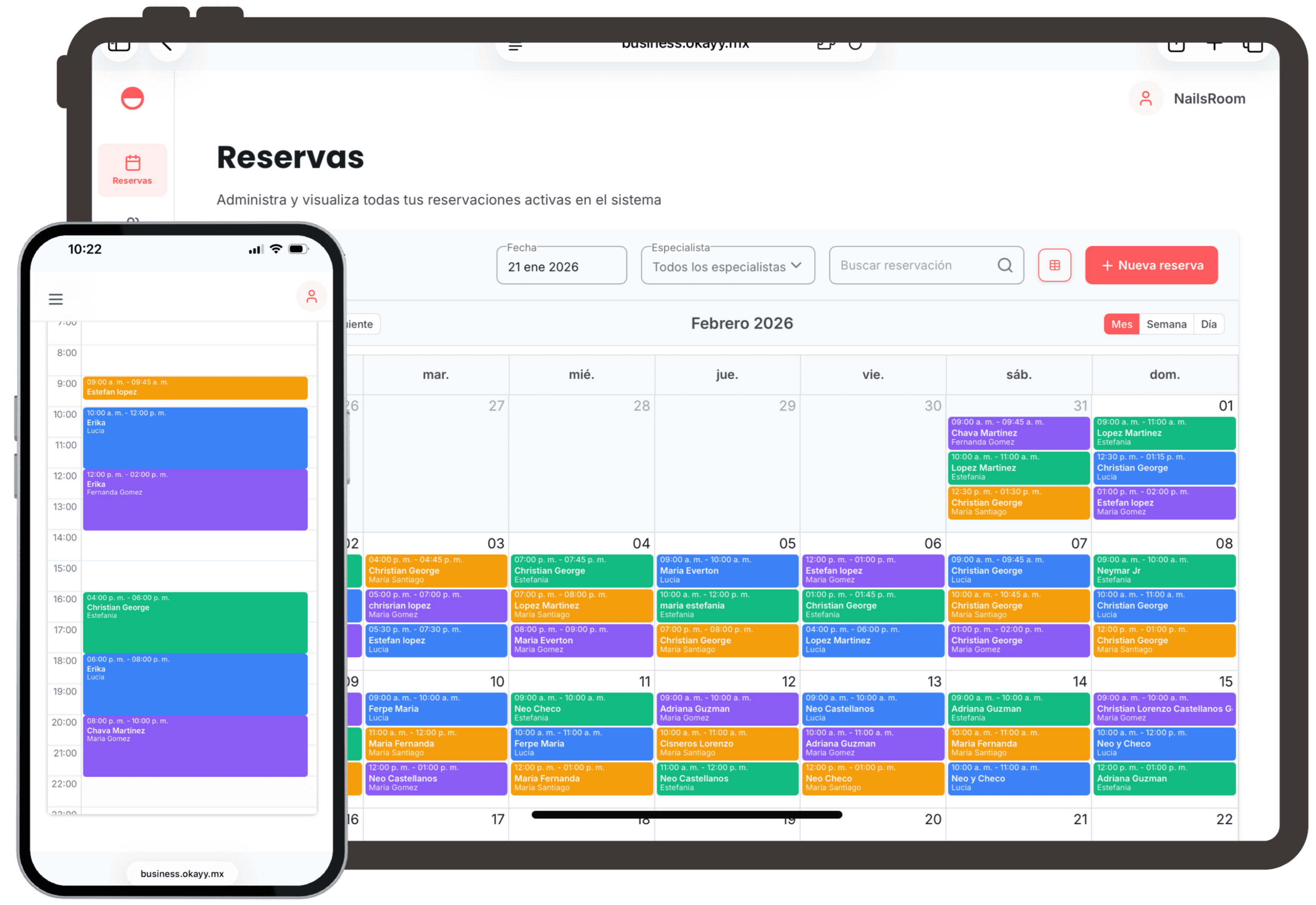 Software de reservas Okayy